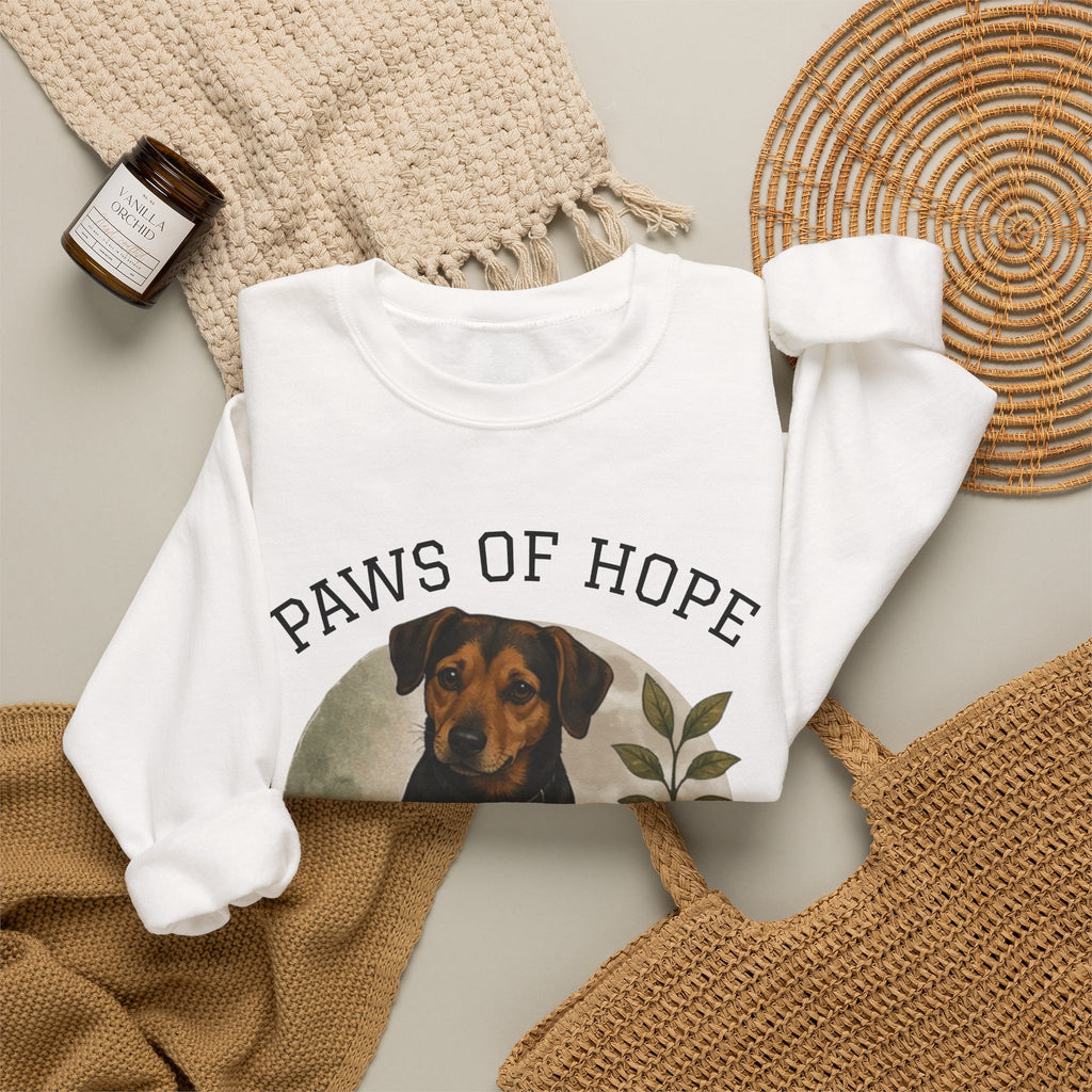 Paws of Hope Sweatshirt – Faith & Rescue Dog Crewneck, 'Wear the Word' Inspirational Pullover