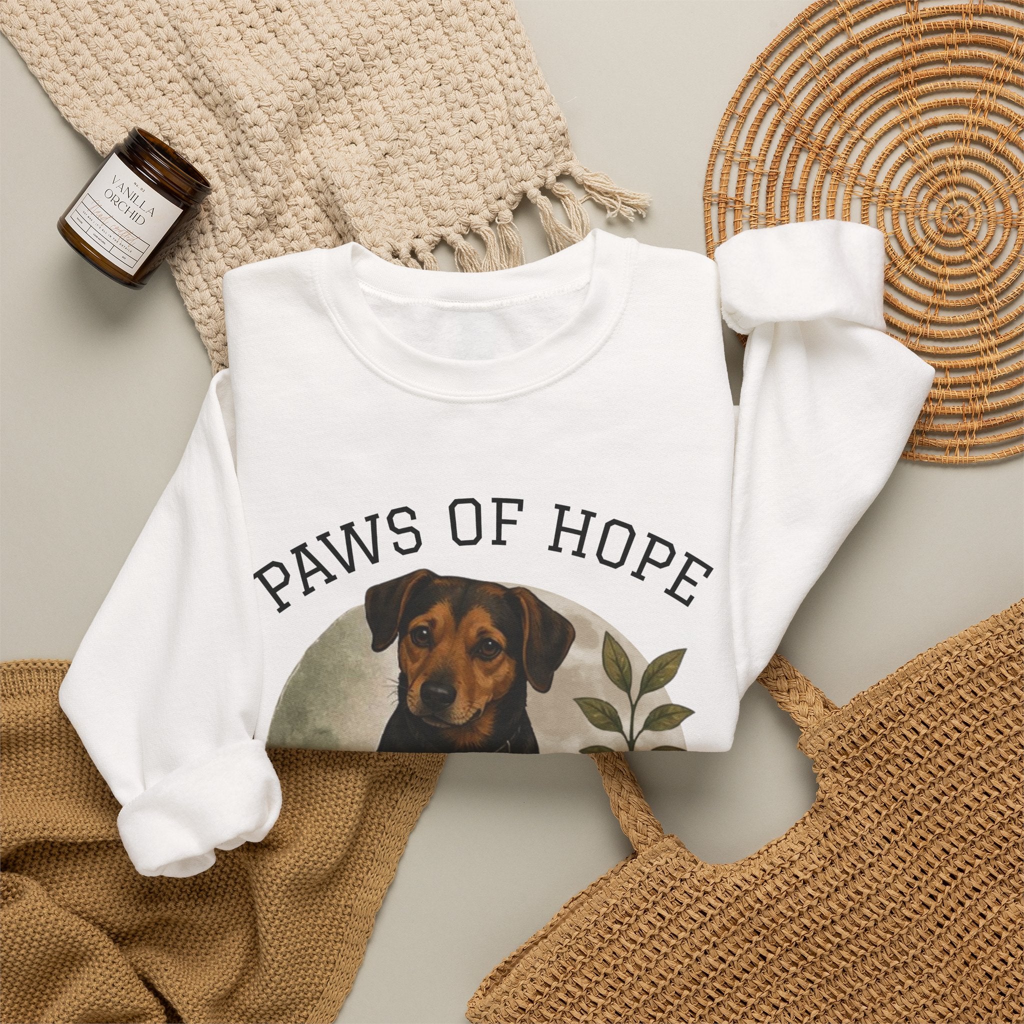 Paws of Hope Sweatshirt – Faith & Rescue Dog Crewneck, 'Wear the Word' Inspirational Pullover