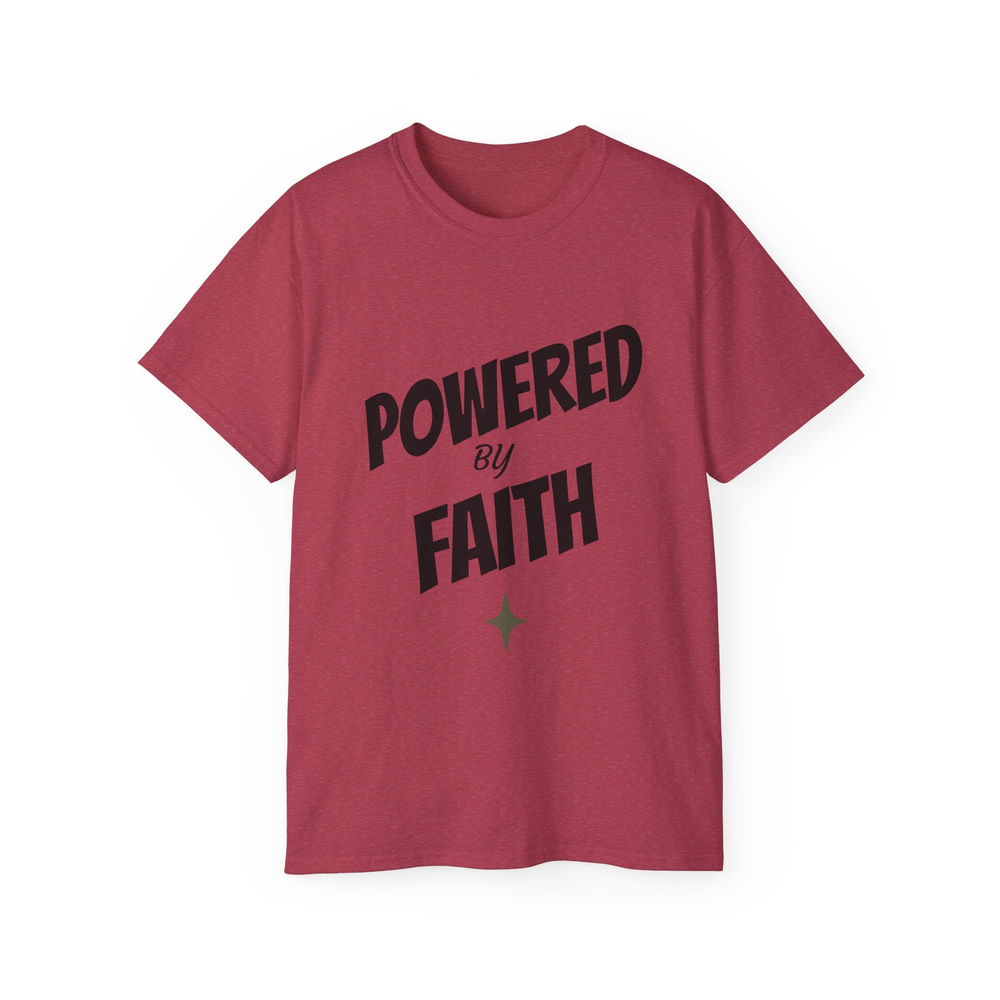 Powered by Faith T-Shirt — Christian Inspirational Tee (Wear the Word)