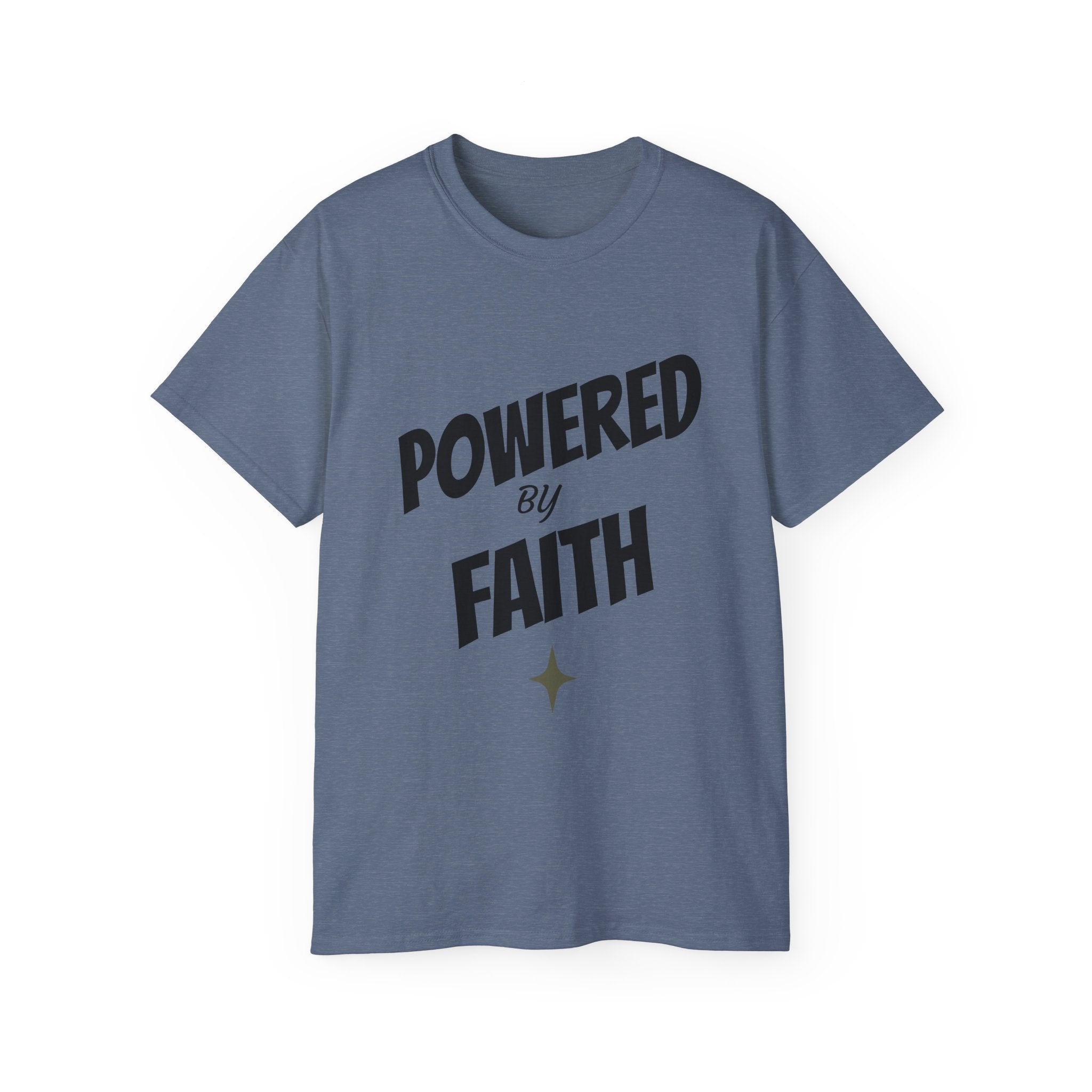 Powered by Faith T-Shirt — Christian Inspirational Tee (Wear the Word)