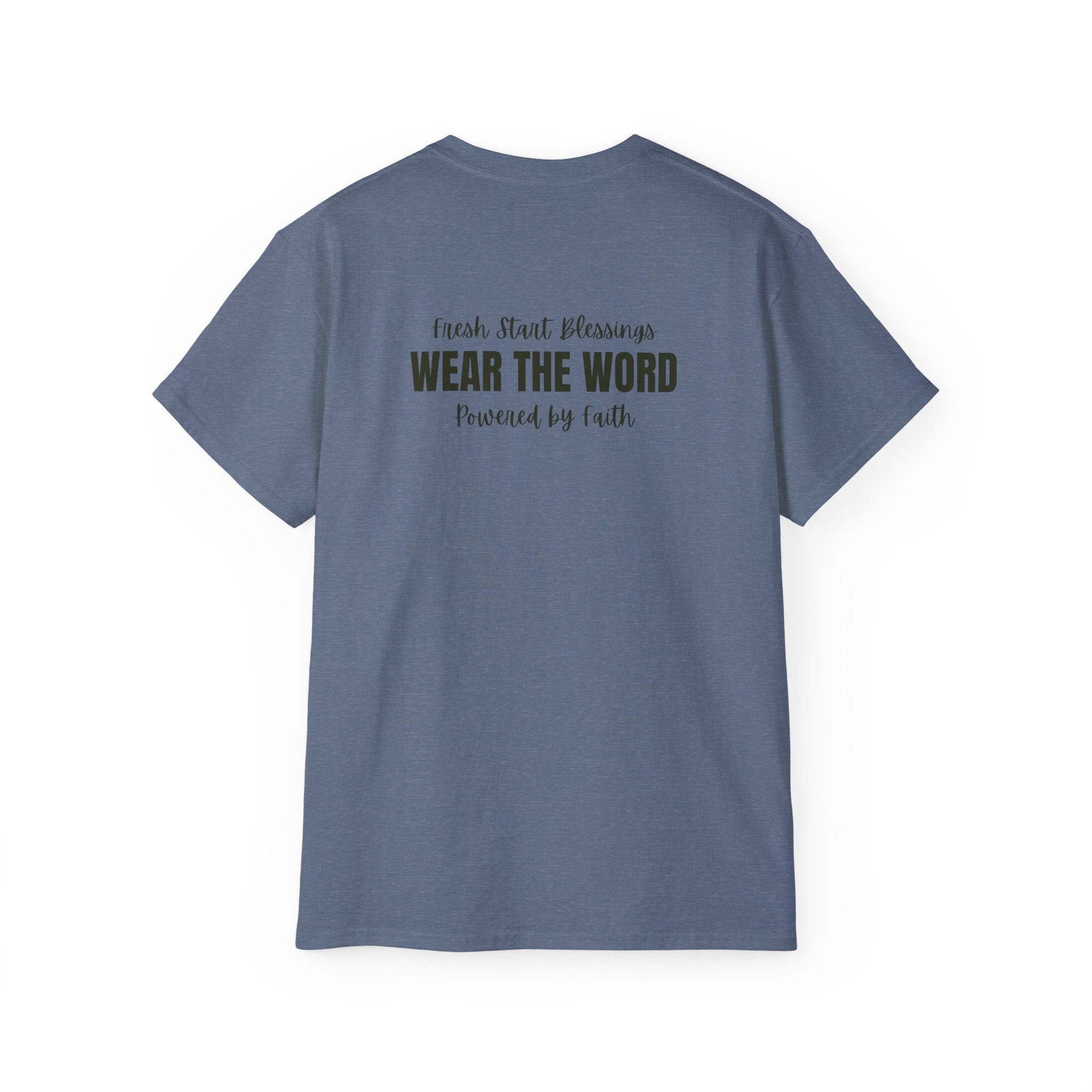 Powered by Faith T-Shirt — Christian Inspirational Tee (Wear the Word)