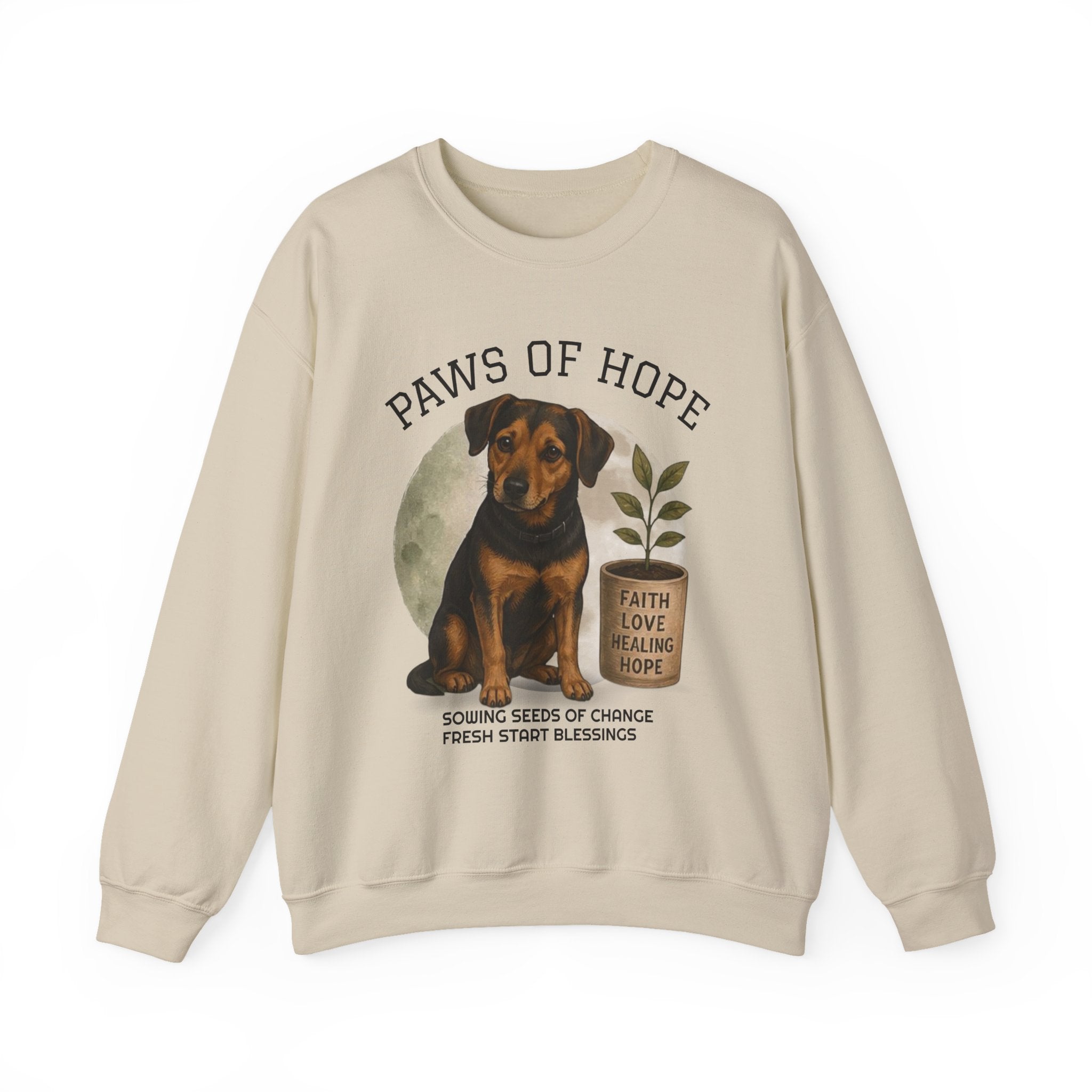 Paws of Hope Sweatshirt – Faith & Rescue Dog Crewneck, 'Wear the Word' Inspirational Pullover
