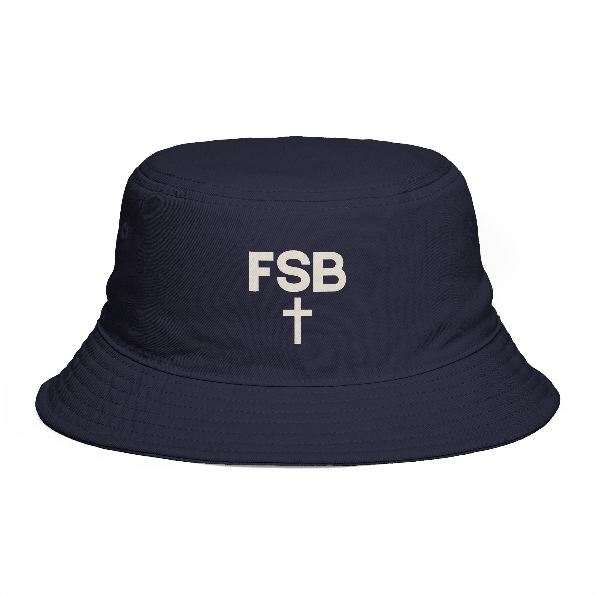 FSB Cross Bucket Hat — Brown Embroidered Faith Logo