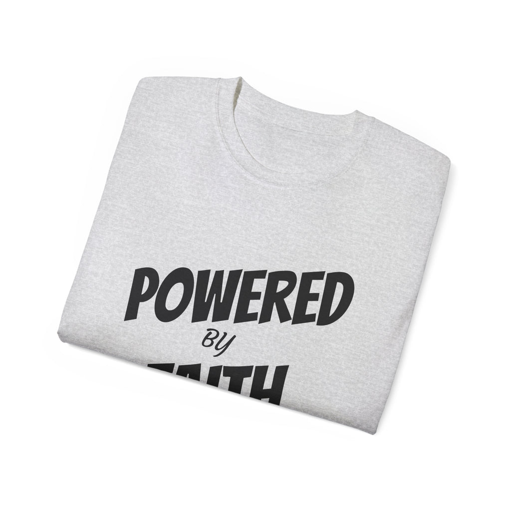 Powered by Faith T-Shirt — Christian Inspirational Tee (Wear the Word)