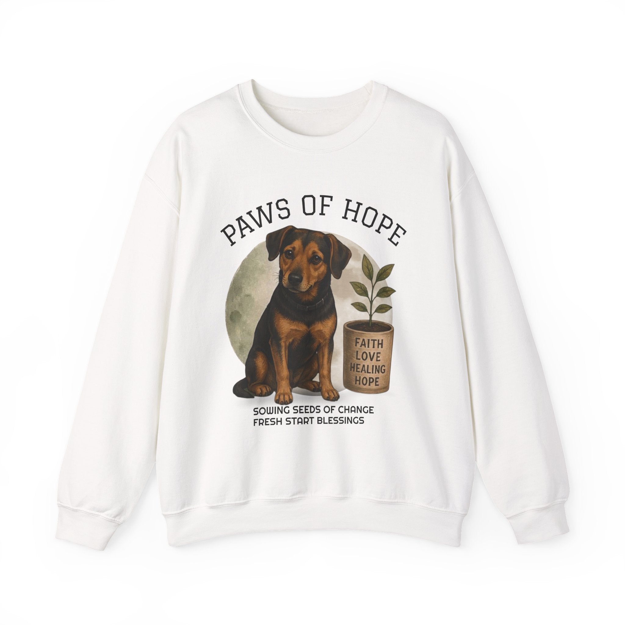 Paws of Hope Sweatshirt – Faith & Rescue Dog Crewneck, 'Wear the Word' Inspirational Pullover