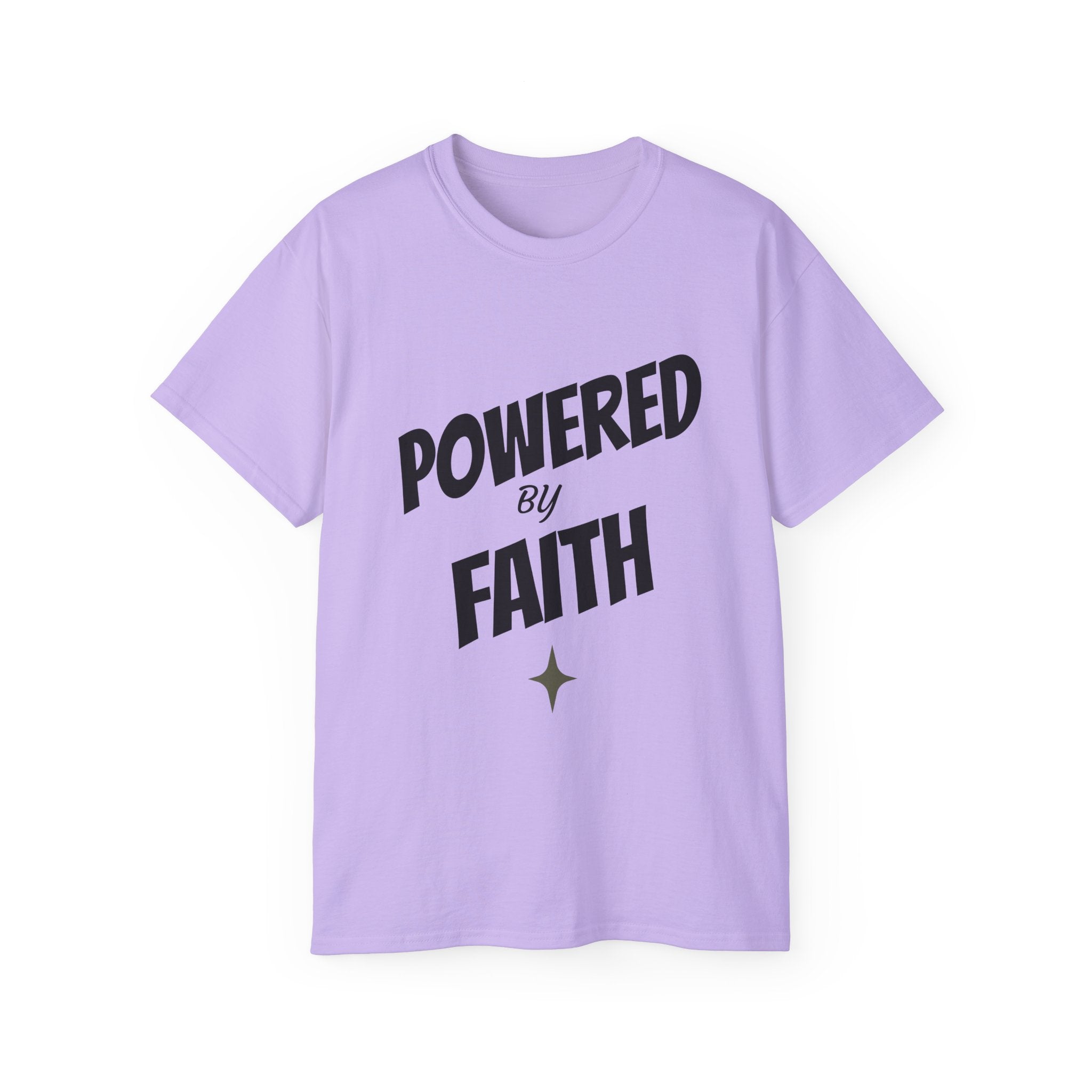Powered by Faith T-Shirt — Christian Inspirational Tee (Wear the Word)