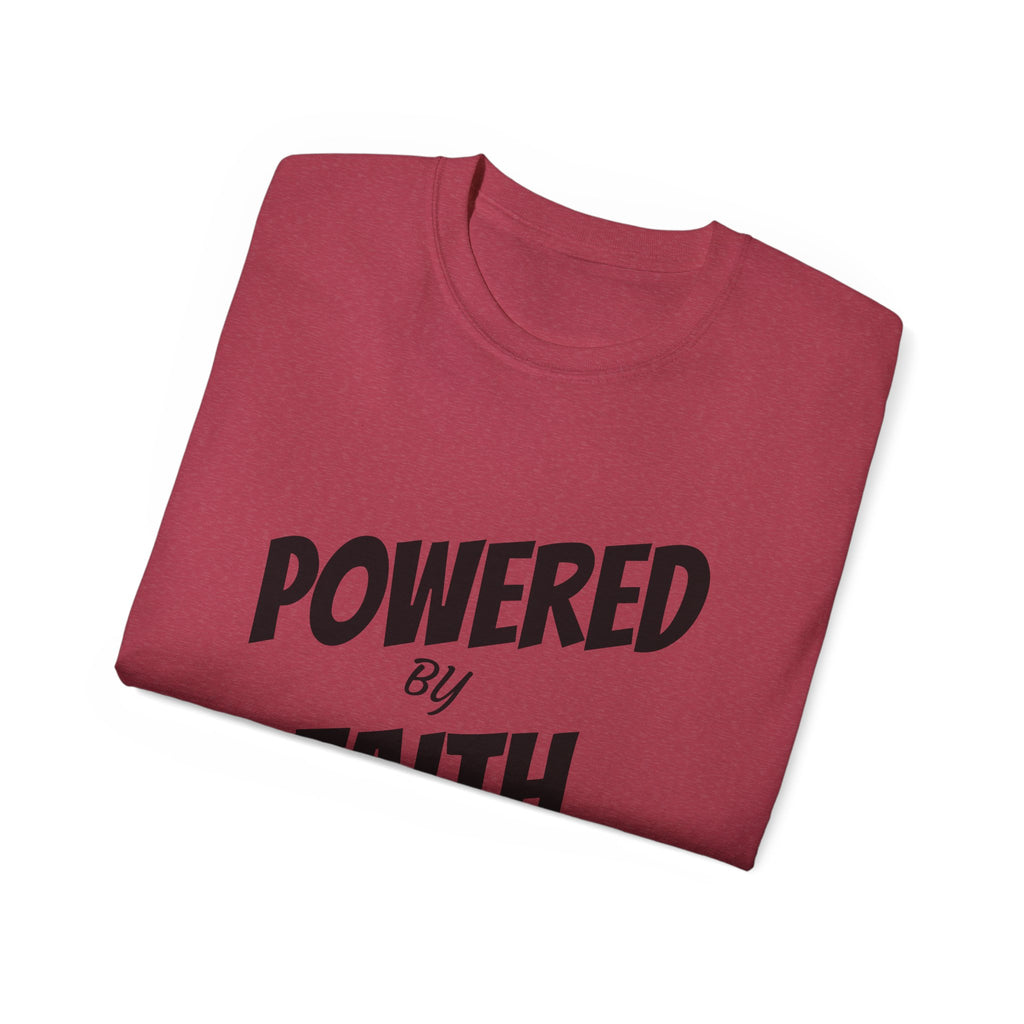 Powered by Faith T-Shirt — Christian Inspirational Tee (Wear the Word)