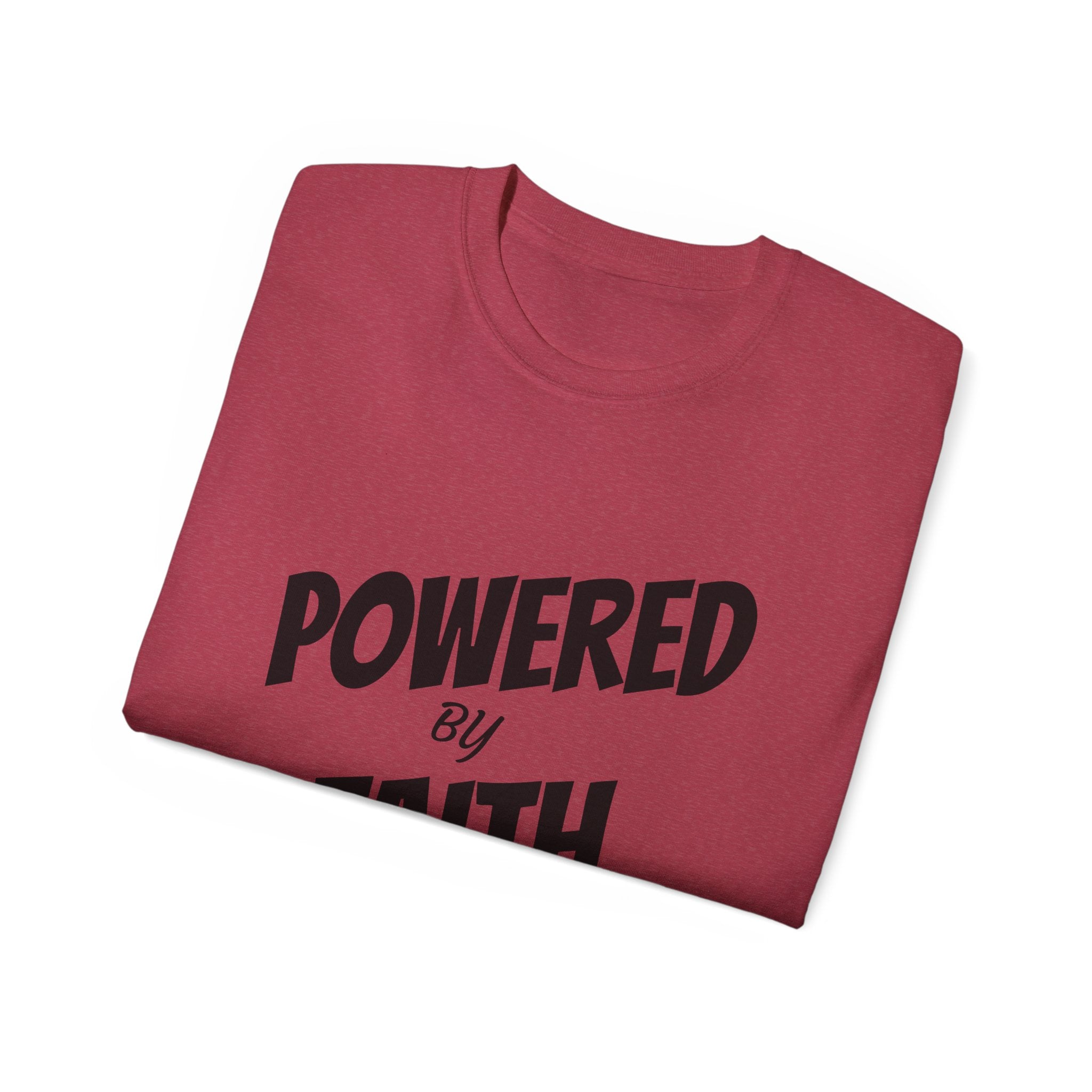 Powered by Faith T-Shirt — Christian Inspirational Tee (Wear the Word)