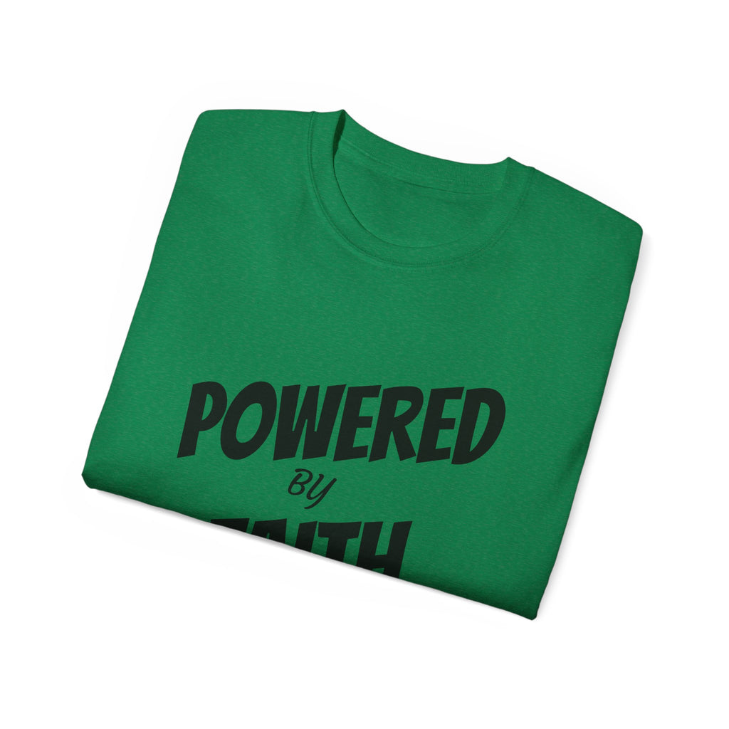 Powered by Faith T-Shirt — Christian Inspirational Tee (Wear the Word)