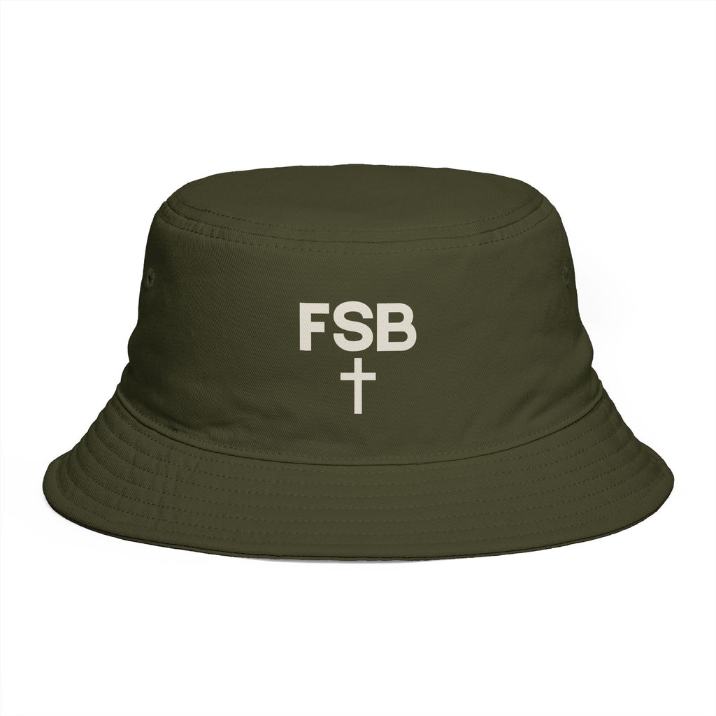 FSB Cross Bucket Hat — Brown Embroidered Faith Logo