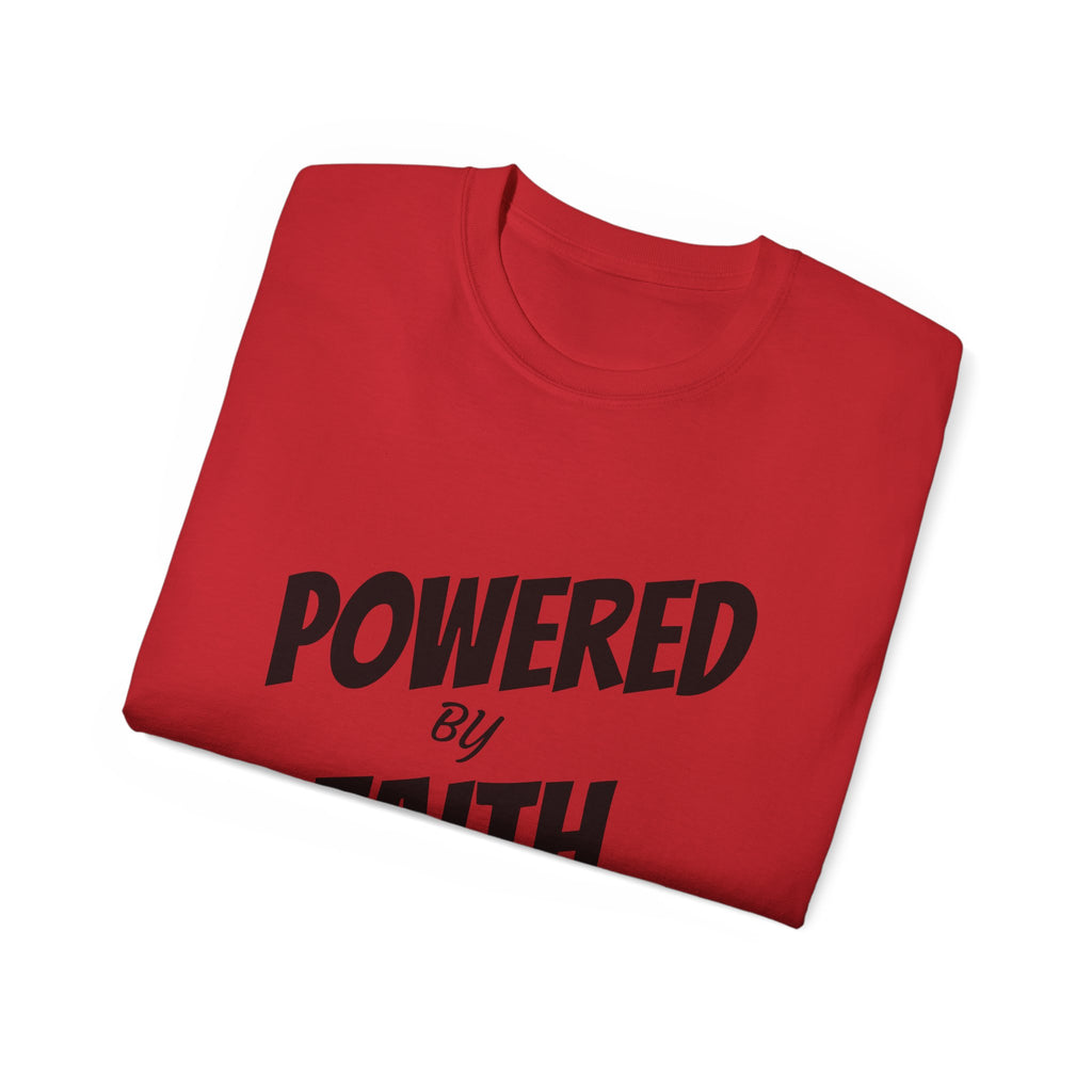Powered by Faith T-Shirt — Christian Inspirational Tee (Wear the Word)