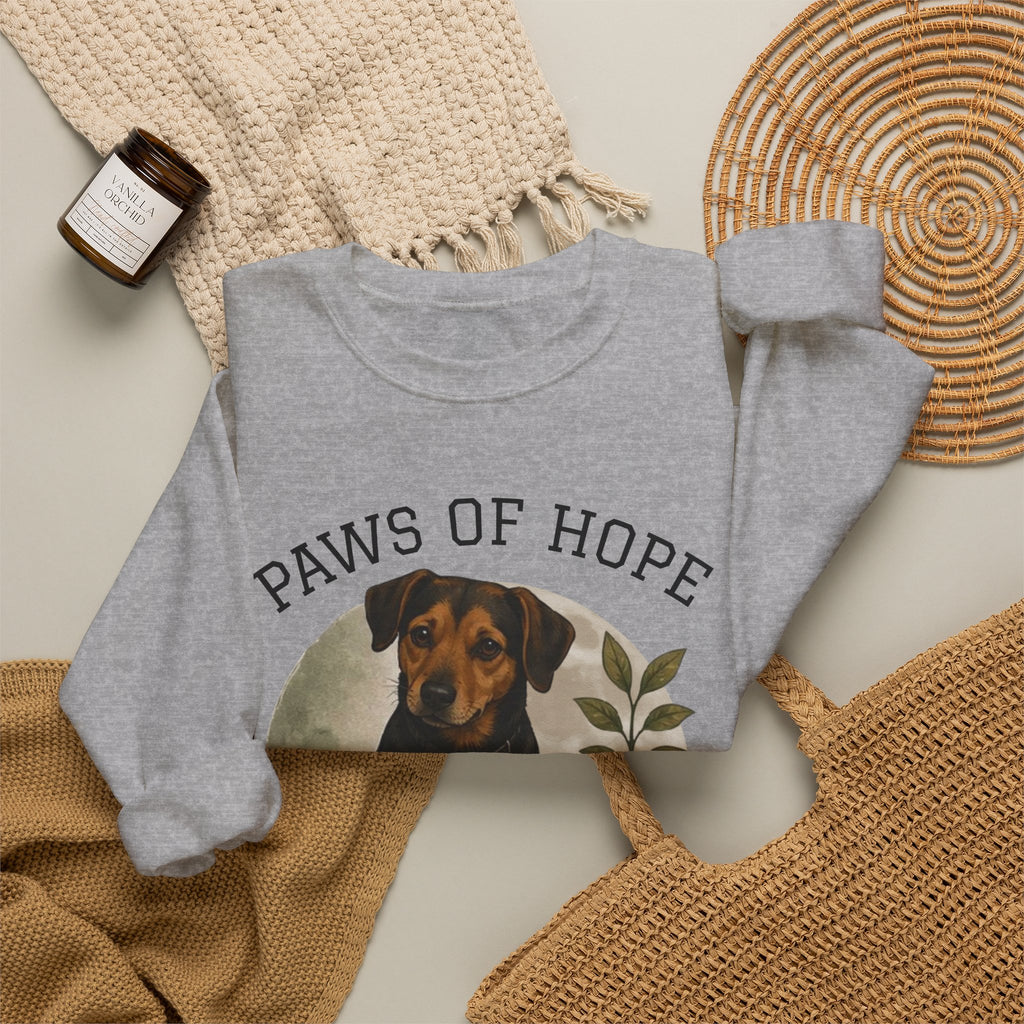 Paws of Hope Sweatshirt – Faith & Rescue Dog Crewneck, 'Wear the Word' Inspirational Pullover