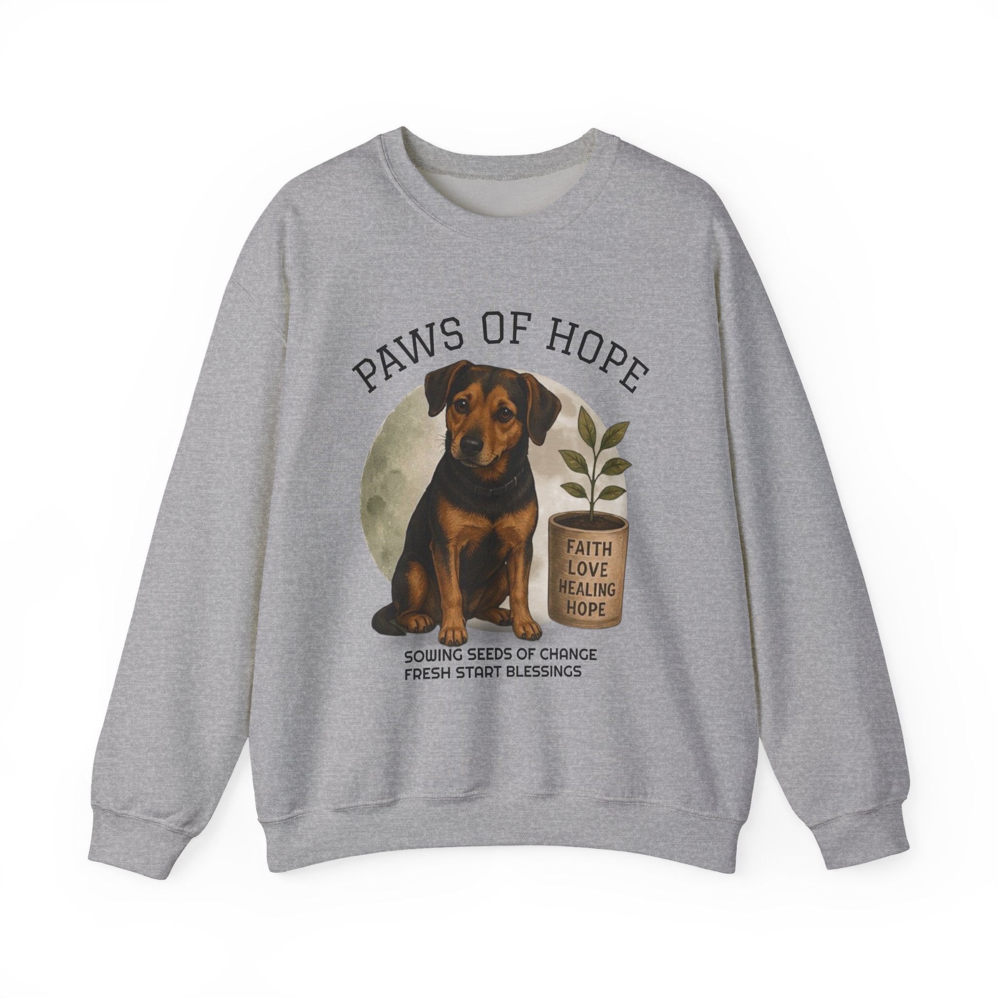 Paws of Hope Sweatshirt – Faith & Rescue Dog Crewneck, 'Wear the Word' Inspirational Pullover