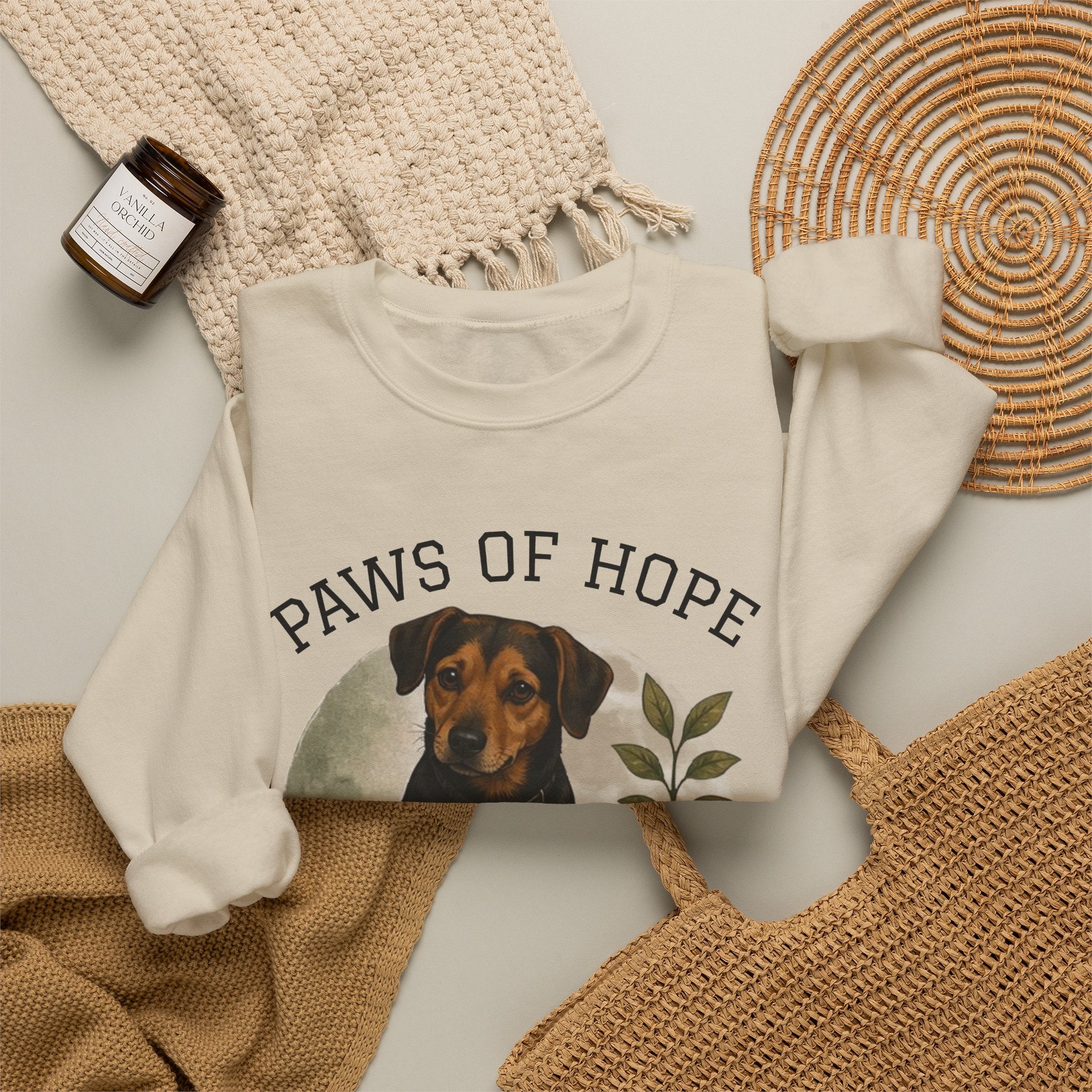 Paws of Hope Sweatshirt – Faith & Rescue Dog Crewneck, 'Wear the Word' Inspirational Pullover