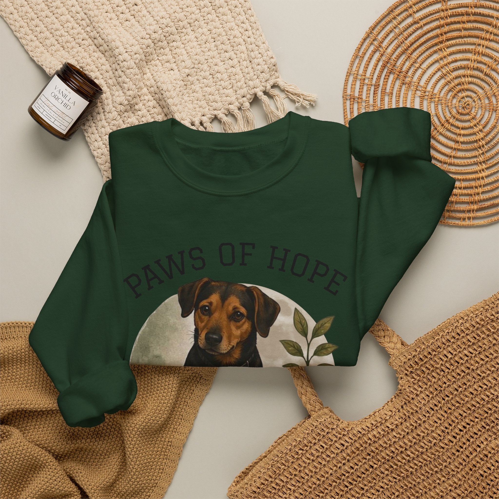 Paws of Hope Sweatshirt – Faith & Rescue Dog Crewneck, 'Wear the Word' Inspirational Pullover
