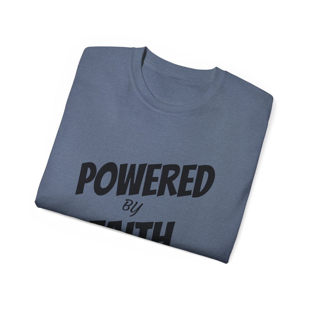 Powered by Faith T-Shirt — Christian Inspirational Tee (Wear the Word)