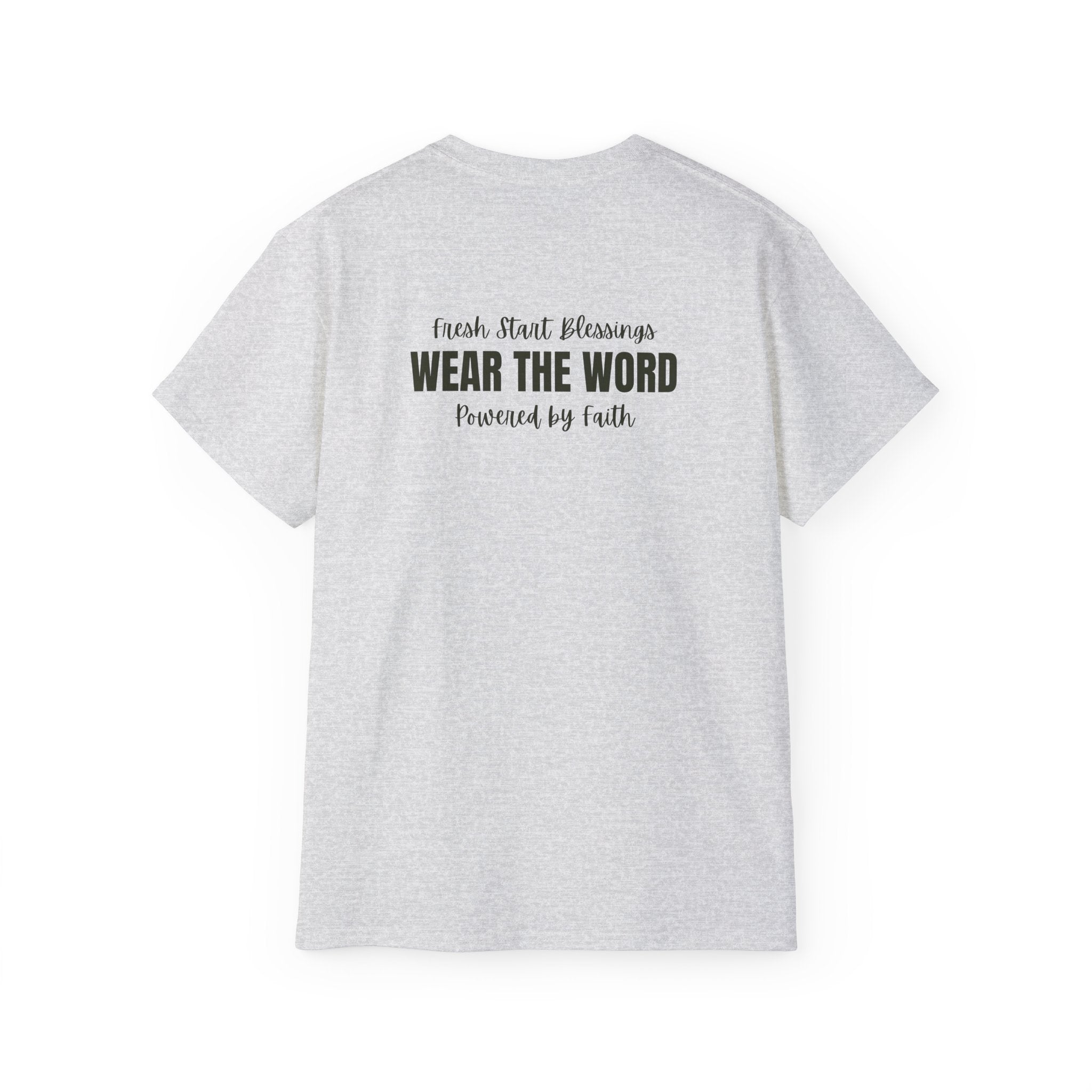 Powered by Faith T-Shirt — Christian Inspirational Tee (Wear the Word)