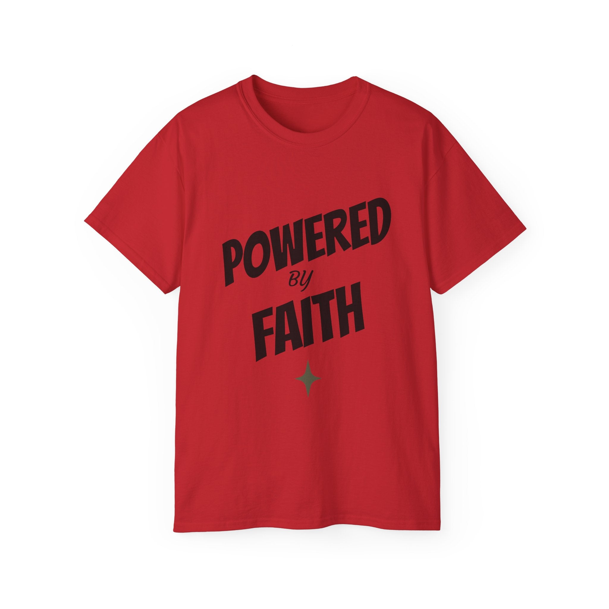 Powered by Faith T-Shirt — Christian Inspirational Tee (Wear the Word)