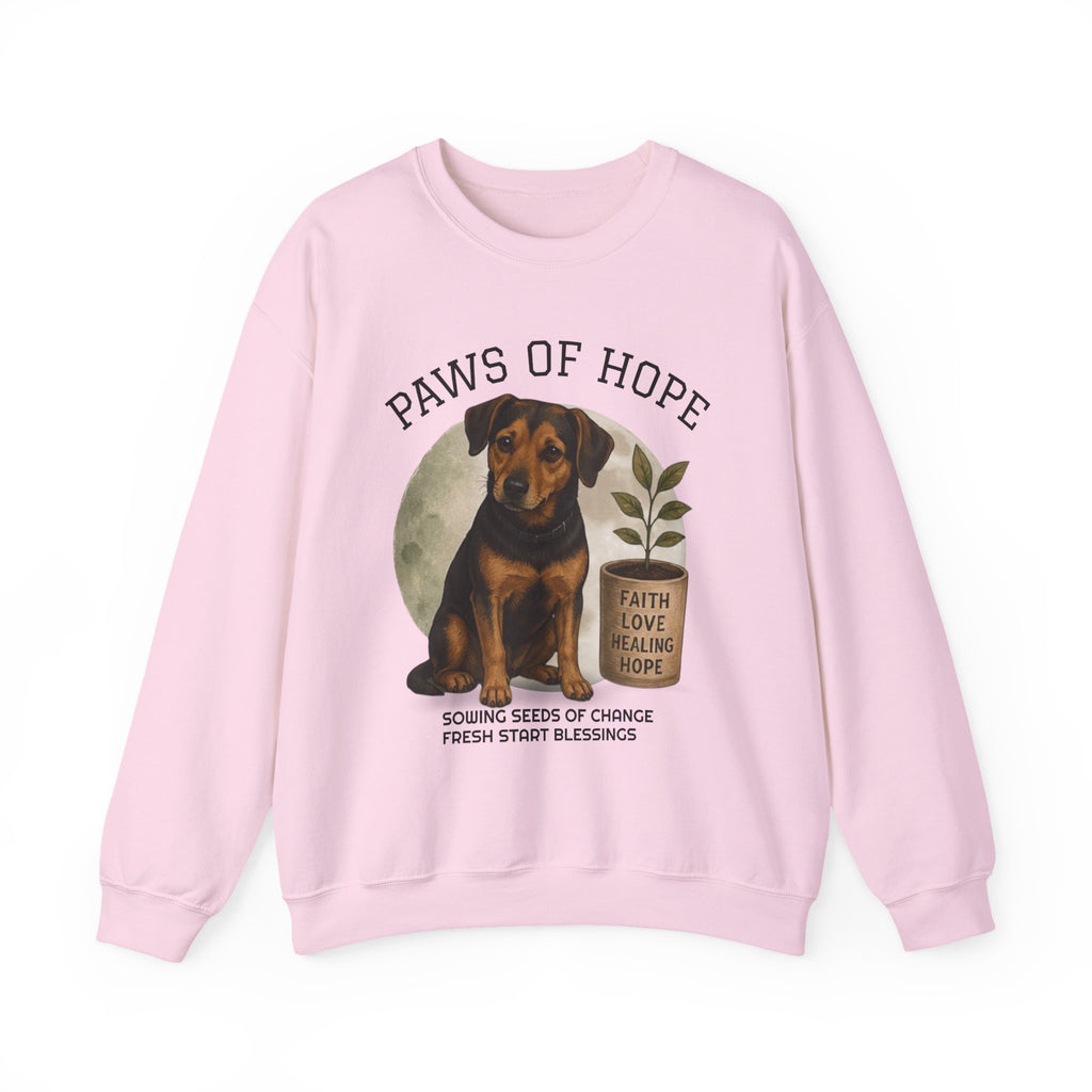 Paws of Hope Sweatshirt – Faith & Rescue Dog Crewneck, 'Wear the Word' Inspirational Pullover