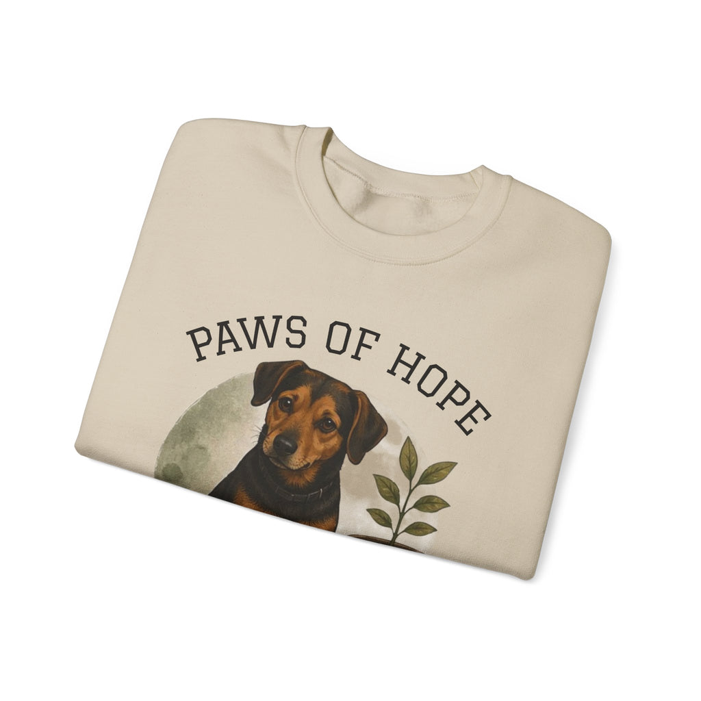 Paws of Hope Sweatshirt – Faith & Rescue Dog Crewneck, 'Wear the Word' Inspirational Pullover