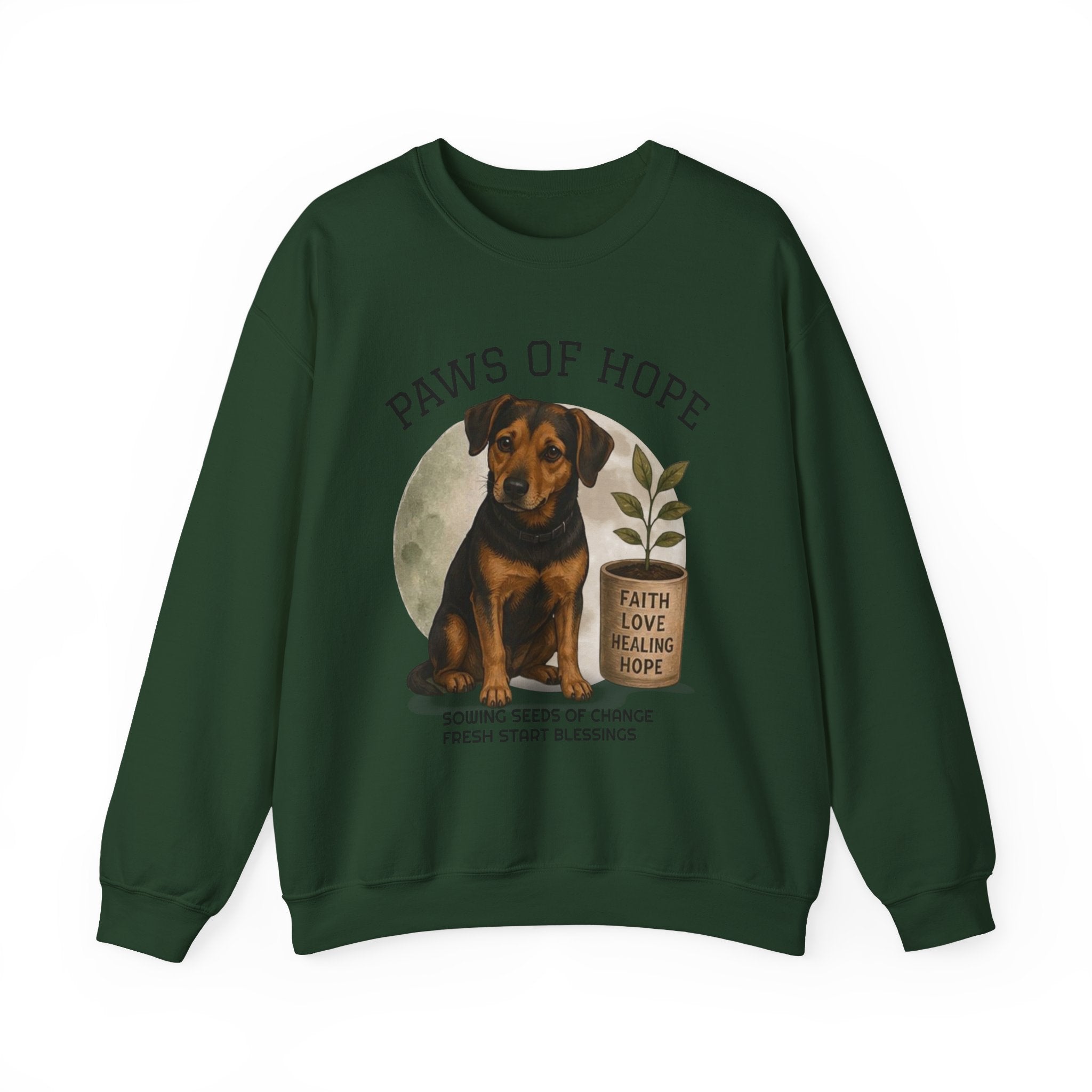 Paws of Hope Sweatshirt – Faith & Rescue Dog Crewneck, 'Wear the Word' Inspirational Pullover