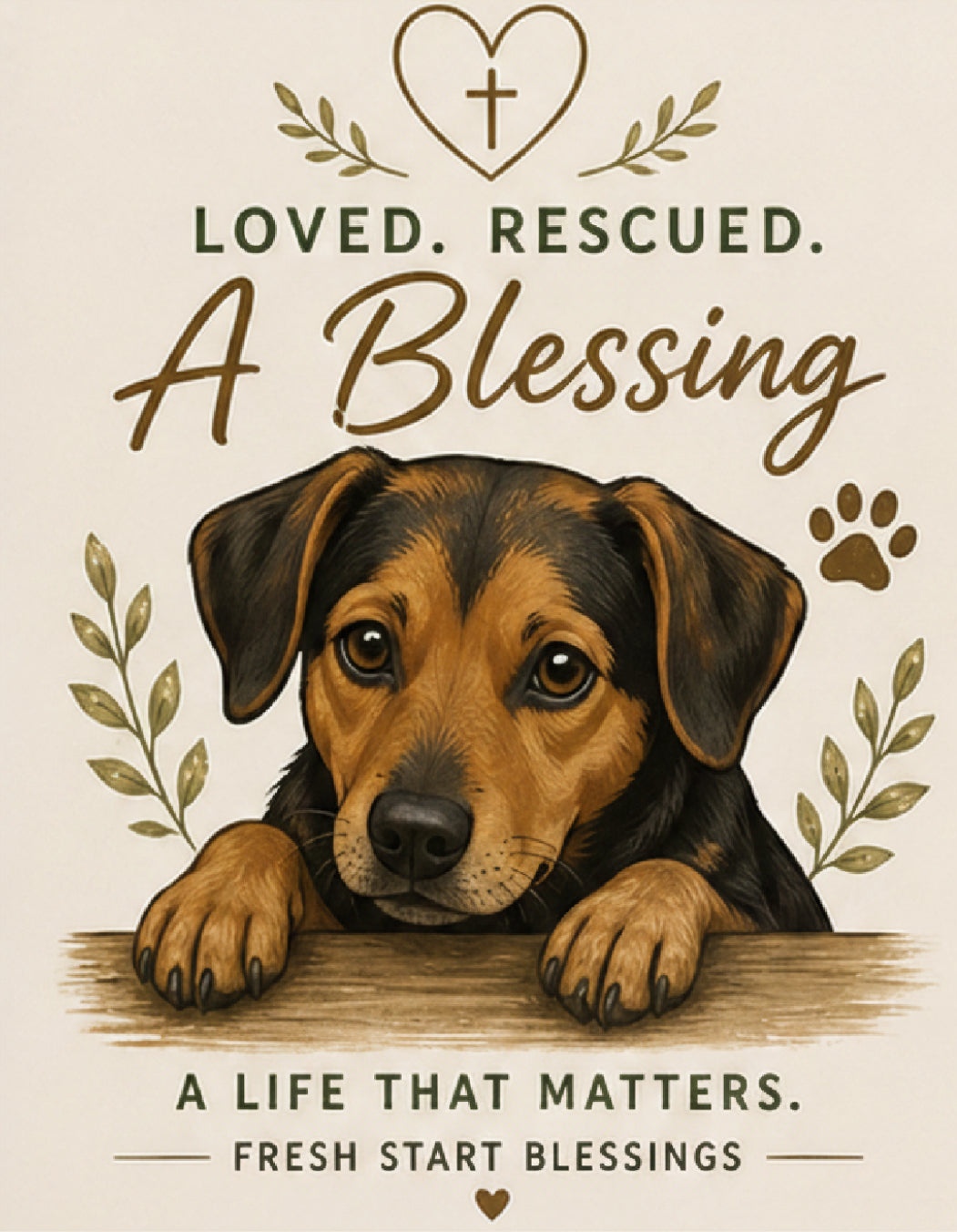 Loved. Rescued. A Blessing T-Shirt — A Life That Matters.
